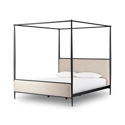Xander Canopy Bed - Headboard & Footboard with Canopy - Savoy Parchment